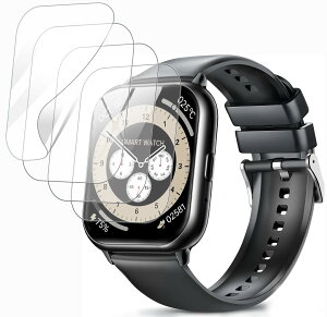 【4枚セット】対応 WPQ ?R8 45mm 大画面 スマートウォッチ 1.85インチ フィルム保護フィルム【JYJIEJIE】 気泡防止 極薄 撥水撥油 飛散防止 高透過率 反射低減 耐指紋 指紋防止高感度 24時間自動