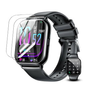 Aiaema スマートウォッチ フィルム 1.85インチ大画面【YCJDP 2024新登場強化モデル】Aiaema Smart Watch 保護フィルム 高い透明度(反射低減) 水や油に強い 指紋防止 柔軟 TPU製 (2枚セット)