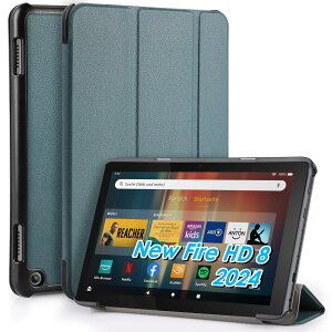 WD&CD Fire HD 8 2024/2022/2020 8�C���` �Ή� �^�u���b�g�P�[�X New Fire HD 8 2024 �Ή� �^�u���b�g�J�o�[ ���^ �ϏՌ� �I�[�g�X���[�v�@�\ �������U�[ �O�܂�X�}�[�g �}�O�l�b�g�� �ی�J�o�[(�O���[