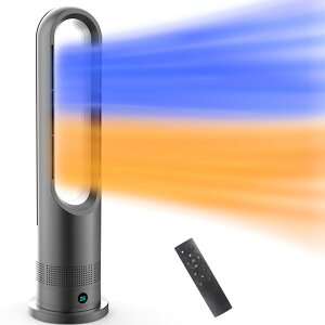 【2024新登場・冷暖兼用・羽根なし 】セラミックヒーター 暖房器具 省エネ 電気 ファンヒーター 3段階温風&8段階送風 DCモーター 100°首振り 9hタイマー 強風&微風&静音モード 大風量 羽な