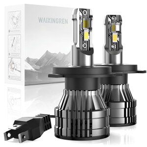 H4 LED wbhCg  ԌΉ Hi/Loؑ nQTCY 6{邳Abv Px LED`bv 30W*2 6500K zCg tHOv h4 ledou ̌^ DC12VΉ oCN/ԗp Ét@ 
