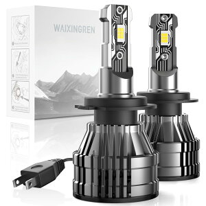 H7 LED wbhCg  ԌΉ Hi/Loؑ nQTCY 6{邳Abv Px LED`bv 30W*2 6500K zCg tHOv h7 ledou ̌^ DC12VΉ oCN/ԗp Ét@ 