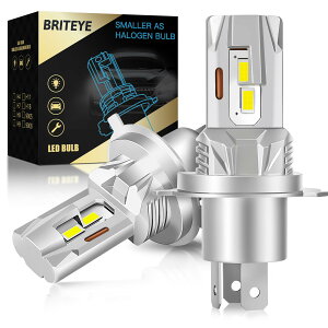 Briteye h4 led�w�b�h���C�g hi/lo�ؑ� �Ԍ��Ή� H4 LED �o���u 6000K �z���C�g ������32�Aled�f�q���� ��d�ԓ���ՋZ�p �v�V�̗�p�V�X�e���n���Q���T�C�Y ��t�ȒP �t�@�����X �m�C�Y�΍� 12V�ԑΉ�