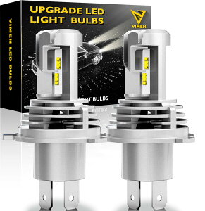 VIMEN ԗp LED wbhCg H4 ԌΉ  ̌^ H4 LED ou HI/LOؑ 6500K zCg PxLED`bv 4{邳UP nQƔ_v MÉ uԋN ̔2Nۏ (2