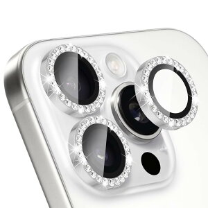 RanBluu カメラフィルム iPhone 16 Pro/iPhone 16 Pro Max 対応 レンズフィルム アイフォン 16 プロ/16 プロ マックス 用 キラキラ ラインストーン レンズカバー レンズプロテクター アルミ合金 & 9H強化ガ