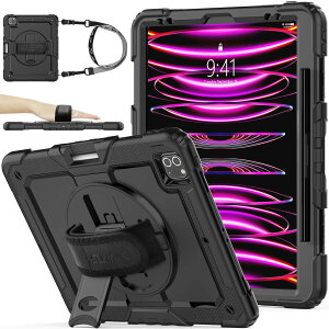 SEYMAC stock 12.9C`iPad Pro 6 2022 P[X ϏՌ یtBt y[ 360°]X^h nhXgbv V_[Xgbv SʕیJo[ iPad Pro 12.96/5/4