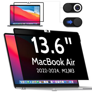 MacBook Air 13.6C` (2022-2024AM2AM3) `h~AȒPɃI/ItAO\ S vCoV[tB^[ ̂h~ tB ˖h~ u[CgJbg AMac Air13.6C`p