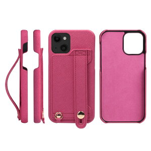 [HANATORA] iPhone 14 �P�[�X Handy �n�[�h�P�[�X PU���U�[ �ϏՌ� �X�^���h�@�\ �n���f�B�x���g �n���h���C�h �X�g���b�v�z�[�� �X�g���b�v�����O �J�[�h�|�P�b�g ���[�X�s���N �K�N�F H6-14-RosePink