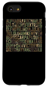 iPhone SE (2020) / 7 / 8 Alpha Bravo �t�H�l�e�B�b�N Nato �A���t�@�x�b�g �~���^���[ �p�C���b�g �J���t���[�W�� �X�}�z�P�[�X