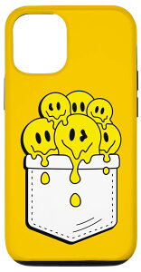iPhone 12/12 Pro Pocket Yellow Smile Faces Melting Happiness Graphic Designs �X�}�z�P�[�X