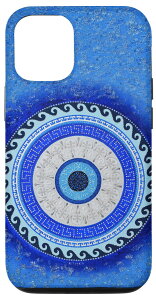 iPhone 12/12 Pro Cute Evil Eye Amulet Protection Curse Greek Pattern �X�}�z�P�[�X