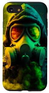 iPhone SE (2020) / 7 / 8 EDM Apocalypse Mask with Yellow & Blue Smoke �X�}�z�P�[�X