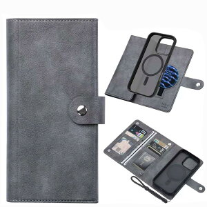 ViLi-GVA iPhone 16 Pro Ή 2in1 J[h[ XL~Oh~ O\ }Olbg E  Xgbvt 2WAY 蒠^P[X AeB[N O[ CIH16Pro-VL-GVA-GY