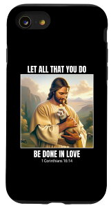 iPhone SE (2020) / 7 / 8 Jesus Holding a Ferret Design - 1 Corinthians 16 14 �X�}�z�P�[�X