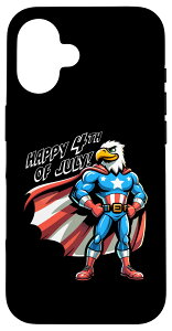 iPhone 16 Happy 4th of July Patriotic Eagle USA �X�[�p�[�q�[���[�f�U�C�� �X�}�z�P�[�X