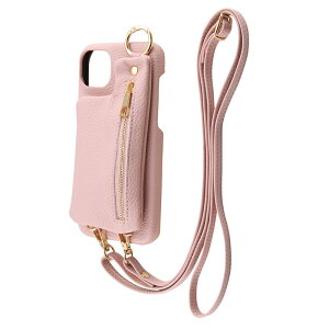 デジタルアルキミスト iPhone 15 Plus ケース オープンレザーケース ショルダーストラップ ポーチ付き m1n1 ペールピンク
