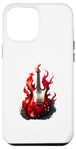 iPhone 15 Plus ギターデッサン バーニングエレキギター ギタリスト用 スマホケース