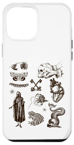 iPhone 14 Pro Max Retro Victorian Line Art Aesthetic Cottagecore Dark Academia �X�}�z�P�[�X