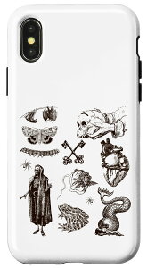iPhone X/XS Retro Victorian Line Art Aesthetic Cottagecore Dark Academia X}zP[X