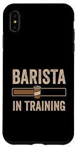 iPhone XS Max トレーニング中のバリスタ コーヒー エスプレッソ コーヒーメーカー スマホケース