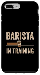 iPhone 7 Plus/8 Plus トレーニング中のバリスタ コーヒー エスプレッソ コーヒーメーカー スマホケース