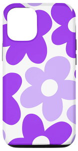 iPhone 13 Minimalist Purple Floral Retro Groovy 70s Aesthetic Vintage �X�}�z�P�[�X