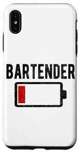iPhone XS Max Low Energy Battery Bartender Work Worker Funny Vintage �X�}�z�P�[�X