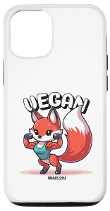 iPhone 14 Cute Fox ヴィーガンジム トレーニング フィットネス おもしろい レディース スマホケース