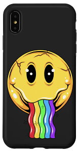 iPhone XS Max スマイリーフェイス レインボー顔文字付き スマホケース