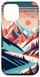 iPhone 13 Alpine Minimalist Mountain Artwork �X�}�z�P�[�X