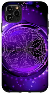 iPhone 11 Pro Max Mandala Purple Phone Case,Nebula Galaxy Purple Stars Phone X}zP[X