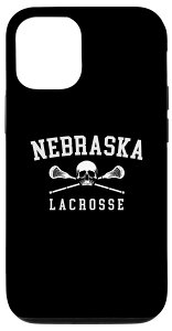 iPhone 14 Vintage Nebraska Skull & Cross Bones Lacrosse �X�}�z�P�[�X