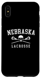 iPhone XS Max Vintage Nebraska Skull & Cross Bones Lacrosse �X�}�z�P�[�X
