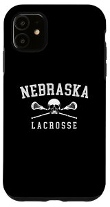 iPhone 11 Vintage Nebraska Skull & Cross Bones Lacrosse �X�}�z�P�[�X