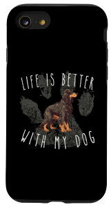 iPhone SE (2020) / 7 / 8 Gordon Setter Life is Better With My Dog �L���[�g �y�b�g �}�} �������� �X�}�z�P�[�X