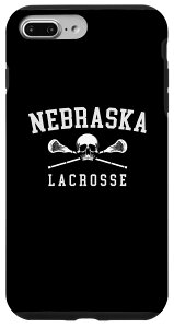 iPhone 7 Plus/8 Plus Vintage Nebraska Skull & Cross Bones Lacrosse �X�}�z�P�[�X