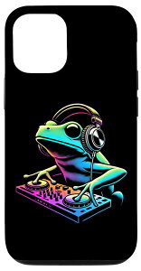 iPhone 15 Funny Frog �J���t�� �t�@���L�[ DJ Rave �w�b�h�z�� �����Y ���f�B�[�X �X�}�z�P�[�X