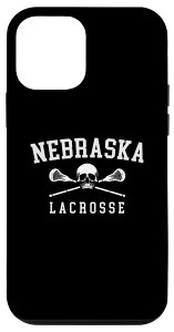 iPhone 12 mini Vintage Nebraska Skull & Cross Bones Lacrosse �X�}�z�P�[�X