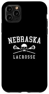 iPhone 11 Pro Max Vintage Nebraska Skull & Cross Bones Lacrosse �X�}�z�P�[�X
