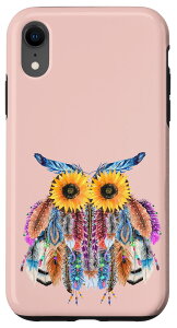iPhone XR Sunflower Owl Cute Floral Bird �q�}�����t�N���E �X�}�z�P�[�X