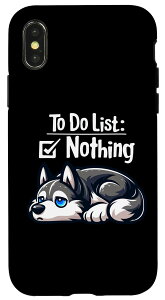 iPhone X/XS Husky Funny Lazy Pet Cute To DoXg Ȃ j̎q ̎q X}zP[X