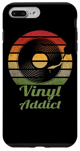 iPhone 7 Plus/8 Plus ���g���r�j�[���A�f�B�N�g���B���e�[�W���R�[�h�v���[���[ Retro Vinyl Addict Vintage �X�}�z�P�[�X
