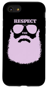 iPhone SE (2020) / 7 / 8 Respect the Beard I Funny Men Facial Hair Barber Humor Puns X}zP[X