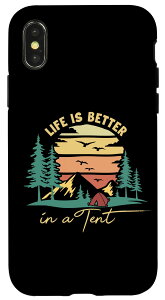 iPhone X/XS Life is Better in a Tent �O�����s���O �L�����v �X�}�z�P�[�X