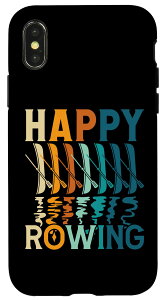 iPhone X/XS スカリングアクセサリー 男性用 ハッピーローイング&カヤッカー スマホケース