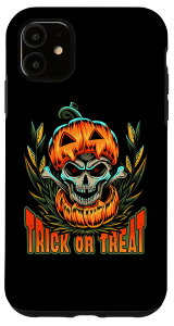iPhone 11 Halloween, Trick or Treat, Skull in Pumpkin �X�}�z�P�[�X