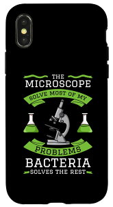iPhone X/XS 顕微鏡 微生物研究所生物科学 スマホケース