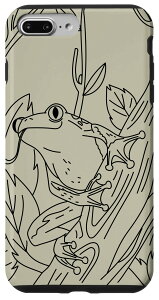 iPhone 7 Plus/8 Plus カエル エステ ラインアート 抽象 ミニマリスト パステル スマホケース