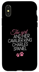 iPhone X/XS The girl and her Cavalier king charles spaniel スマホケース