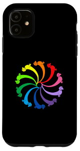 iPhone 11 Funny Long Dachshund Spiral Dog Cute Dogs X}zP[X